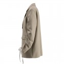 Fashion Women's Blazer, Notch Sleeve with Drawstring Pleated Stitching, Single Button Design